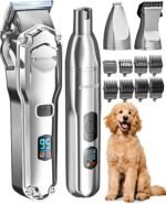 oneisall Dog Grooming Clippers Thick/Heavy Coats, 4-in-1 Dog Grooming Kit with Stainless Steel Blade, Low Noise Cordless Dogs Hair Trimmer for Paw Nail Grinder for Dogs Cats Animals (PC15) - Image 2