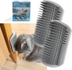 yuntop 2 Pack Softer Cat Corner Self Groomer with Catnip Wall Corner Massage Comb Corner Scratcher Pet Grooming Brush Comb Grooming Wall Brush Self Massage Tool for Long & Short Fur Kitten Cats Dogs - Image 2