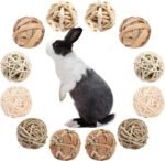 12 PCS Small Animals Activity Toys, Bunny Play Balls Rolling Chew Toys & Gnawing Treats for Rabbits Guinea Pigs Chinchilla Bunny Degus - Pet Cage Entertainment Accessories - Image 2