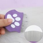 1 Pcs Pet Deshedding Comb with Gentle Metal Teeth, Stainless Steel Cat Grooming Brush for Shedding & Detangling, Ergonomic Handle for Easy Pet Grooming Supplies for Cats & Dogs (Purple) - Image 3