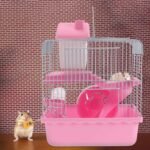 ABOOFAN Double Layer Small Pet Cage with Hamster Nest, Portable Pink Hamster House Hideout and Hedgehogs - Image 6