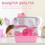 ABOOFAN Double Layer Small Pet Cage with Hamster Nest, Portable Pink Hamster House Hideout and Hedgehogs - Image 10