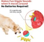 Dog Ball for Aggressive Chewers - Interactive Dog Toy Giggle Balls Fun Squeaky Sound to Keep Them Busy, Durable for Small Medium Large Breeds, Rubber Chew Toys, As Seen on TV, Blue & Red - Image 3