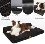 Orthopedic XL Dog Bed Large Sized Dog 122x76cm, Waterproof L Bolster Extra Large Egg Crate Foam Pet Crate Beds with Washable Removable Cover, Non-Slip Soft Pet Couch Mat, Black - Image 5