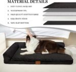 Orthopedic XL Dog Bed Large Sized Dog 122x76cm, Waterproof L Bolster Extra Large Egg Crate Foam Pet Crate Beds with Washable Removable Cover, Non-Slip Soft Pet Couch Mat, Black - Image 6