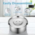 ELISABE Dog Water Bowl Non-Spill, 2 Pack(3L+1L) Non Drip Stainless Steel Slow Drink Water Dispenser for Medium Large Pet Cat Puppy - Image 4