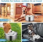 ELISABE Dog Water Bowl Non-Spill, 2 Pack(3L+1L) Non Drip Stainless Steel Slow Drink Water Dispenser for Medium Large Pet Cat Puppy - Image 7