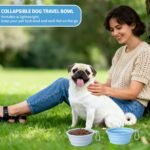 SLSON Collapsible Dog Bowl, 2 Pack Macaron Color Foldable Travel Dog Feeder Bowl Portable Silicone Pet Food Water Dish for Dogs Cats Camping Hiking (Macaron Blue and Light Grey) - Image 7