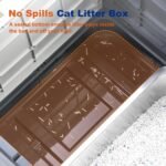 Marchul Stainless Steel Cat Litter Box with Lid & Drawer, Adjustable Front Entry Top Exit Kitty Box, Large Metal Covered Litter Box with Scoop & Litter Mat, Dark Gray - Image 7