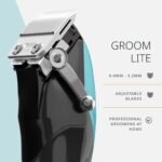 Wahl Pro Animal Groom Lite Pet Clipper - Cordless & USB Charging - Adjustable Blades - Professional Grooming Kit for Dogs, Cats & Small Pets - Black/Metallic Blue - Image 5