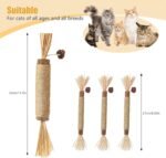 Catnip Toy, 4Pack Silvervine Sticks for Cats,Cat&Kitten Chew Toy,Cat Toys for Indoor Cats, Natural Jouet Pour Chat - Image 3