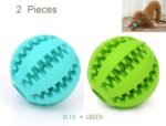2 Pack Dog Toy Ball,Dog Pet Food Treat Feeder Chew Tooth Cleaning Ball Exercise Game IQ Training Ball for Small/Medium/Large Dog and Cat (Blue+Green, 2in（Small Dog&Puppy）) - Image 5