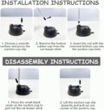 Suction Cup Cat Toy 35in Flexible Steel Cat Wand with Stand & DIY Refill Head 2-in-1 Hands-Free & Handheld Fun Teaser Toy for Indoor Home, Teaser - Image 4