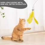 Suction Cup Cat Toy 35in Flexible Steel Cat Wand with Stand & DIY Refill Head 2-in-1 Hands-Free & Handheld Fun Teaser Toy for Indoor Home, Teaser - Image 6