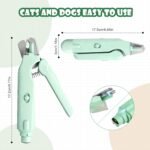 2-in-1 Dog Nail Grinder & Clipper with LED Light，Pet Nail Trimmer for Small, Medium, Large Dogs & Cats | Safe Electric File Grinding Tool for Pets Paw Care Grooming (Green) - Image 3