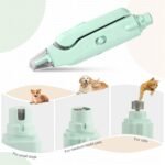 2-in-1 Dog Nail Grinder & Clipper with LED Light，Pet Nail Trimmer for Small, Medium, Large Dogs & Cats | Safe Electric File Grinding Tool for Pets Paw Care Grooming (Green) - Image 4