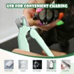 2-in-1 Dog Nail Grinder & Clipper with LED Light，Pet Nail Trimmer for Small, Medium, Large Dogs & Cats | Safe Electric File Grinding Tool for Pets Paw Care Grooming (Green) - Image 5