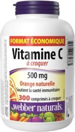 Webber Naturals Vitamin C Chewbale 500 mg, 300 Orange Flavour Tablets, For Bones, Teeth, Immune and Antioxidant Health - Image 3