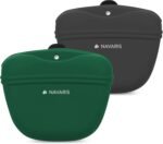 Navaris Silicone Dog Treat Pouch - Training Pet Puppy Bag Pocket Snack Treat Food Holder with Clip for Belt for Dog Walks - Set of 2 - Image 6