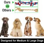 Large Dog Chew Toys for Aggressive Chewers, 12 Pack Indestructible Dog Rope Toys for Large Breeds, Heavy Duty Dental Cotton Rope Dog Toys, Puppy Teething Chew Toys, Tug of War Dog Toy - Image 5