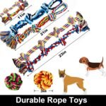 Large Dog Chew Toys for Aggressive Chewers, 12 Pack Indestructible Dog Rope Toys for Large Breeds, Heavy Duty Dental Cotton Rope Dog Toys, Puppy Teething Chew Toys, Tug of War Dog Toy - Image 8