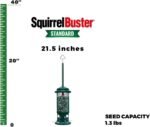 Squirrel Buster Standard Squirrel-Proof Feeder for Wild Birds – 4 Metal Perches, 1.3 lb Seed Capacity, Chew-Proof, Easy to Fill & Clean, Perfect for Sunflower Seeds, Blends & Dried Mealworms, Green - Image 3