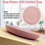 Silicone Dog Bowl Set of 2 No Spill Puppy Food & Water Dish Less Mess Cat Dry Food Plates with Suction Cup Non-Tippable Feeding Wet Food Bowls for Small & Medium-Sized Pets (Round Pink) - Image 5