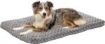 Large Dog Crate + Plush Dog Bed Ombré Swirl (Midwest iCrate Double Door Folding Metal Dog Crate | 42L x 28W x 30H Inches) - Image 6