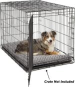 Large Dog Crate + Plush Dog Bed Ombré Swirl (Midwest iCrate Double Door Folding Metal Dog Crate | 42L x 28W x 30H Inches) - Image 7