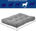 Large Dog Crate + Plush Dog Bed Ombré Swirl (Midwest iCrate Double Door Folding Metal Dog Crate | 42L x 28W x 30H Inches) - Image 8