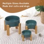 Elevated Ceramic Cat Bowl Set - Cat Food and Water Bowl with Anti Slip Stand - Raised Cat Bowls Anti Vomiting - Double Cat Dishes for Dry Wet Food - Pet Bowls for Cats and Puppies - Grey - Set of 2 - Image 8