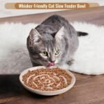 Slow Feeder Cat Bowl Set of 2, Ceramic Cat Slow Feeder - Image 5