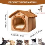 Winter Warm Cat House, Indoor Cat Sleeping Bed, Plush Comfortable Pet Nest Cave for Cats Puppy Dog - Image 5