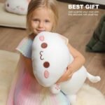 Onsoyours Cute Kitten Plush Toy Stuffed Animal Pet Kitty Soft Anime Cat Plush Pillow for Kids (White Cat A, 20") - Image 4