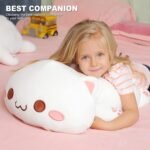 Onsoyours Cute Kitten Plush Toy Stuffed Animal Pet Kitty Soft Anime Cat Plush Pillow for Kids (White Cat A, 20") - Image 5