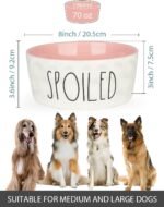 70OZ Ceramic Dog Bowl - 8'' Extra Large Food Water Dog Bowl, Heavy Duty Non-Slip Dog Dish for Medium and Large Dogs, Food Grade Porcelain Pet Feeder Bowl, Microwave & Dishwasher Safe, Pink - Image 3