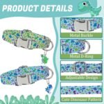Jspupifip 3 Pack Dog Collar with Dinosaur Pendant Adjustable Dino Pattern Puppy Basic Collars for Small Dogs Daily Walks Park Adventures or Photos - Image 3