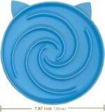 Slow Feeder Cat Bowl, Non-Slip Silicone Mat, Slow Feeding Cat Dish for Dry,Wet Food, Aids Digestion and Prevents Vomiting, Easy Clean (Blue, Green) - Image 3