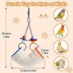 Rat Enrichment Toys, Wide Opening Rat Foraging Toy for Various Treats, Slow Feeder Hanging Fancy Mice Cage Accessories Puzzle Toy More Healthy, Easy-Clean Rodent Toys for Rats, Mice - Image 7