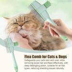 Cat Flea Comb - Tick Comb Grooming Brush for Cats Thick Hair | Gentle Tick Remover Tool Pet Supplies, Ergonomic Cleaning Tools for Thick Long Hair Kitten Puppy - Image 3