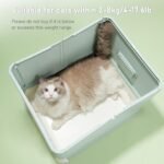 Fully Enclosed Cat Litter Box with Lid, Foldable Extra Large Cat Toilet, Drawer Type Cat Litter Tray with Plastic Scoop, Suitable for Cats Under 17.6Ib(8kg) - Image 3