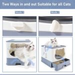 Fully Enclosed Cat Litter Box with Lid, Foldable Extra Large Cat Toilet, Drawer Type Cat Litter Tray with Plastic Scoop, Suitable for Cats Under 17.6Ib(8kg) - Image 4