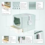 Fully Enclosed Cat Litter Box with Lid, Foldable Extra Large Cat Toilet, Drawer Type Cat Litter Tray with Plastic Scoop, Suitable for Cats Under 17.6Ib(8kg) - Image 5