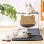 Fully Enclosed Cat Litter Box with Lid, Foldable Extra Large Cat Toilet, Drawer Type Cat Litter Tray with Plastic Scoop, Suitable for Cats Under 17.6Ib(8kg) - Image 7