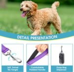 BAAPET 5 Feet Nylon Dog Leash with Triple Reflective Threads and Comfortable Padded Handle for Walking, Training Lead Small Puppy, Medium and Large Dogs or Cats (3/4'' x 5 FT, Purple) - Image 4