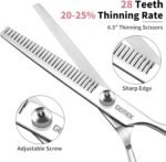 GEMEK Dog Grooming Scissors with Safety Round Tips Stainless Steel Professional Dog Grooming Kit - Thinning, Curved Scissors and Comb for Cat Pet (Pink 4 in 1) - Image 4