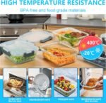 16-Piece Set (8-Pack) Borosilicate Glass Food Storage Containers with Upgraded Detachable Locking Lids - Leak Proof Meal Prep Lunch Boxes, Oven/Microwave Safe - Image 3