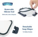 16-Piece Set (8-Pack) Borosilicate Glass Food Storage Containers with Upgraded Detachable Locking Lids - Leak Proof Meal Prep Lunch Boxes, Oven/Microwave Safe - Image 4