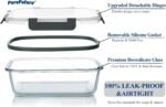 16-Piece Set (8-Pack) Borosilicate Glass Food Storage Containers with Upgraded Detachable Locking Lids - Leak Proof Meal Prep Lunch Boxes, Oven/Microwave Safe - Image 5
