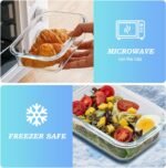 16-Piece Set (8-Pack) Borosilicate Glass Food Storage Containers with Upgraded Detachable Locking Lids - Leak Proof Meal Prep Lunch Boxes, Oven/Microwave Safe - Image 9